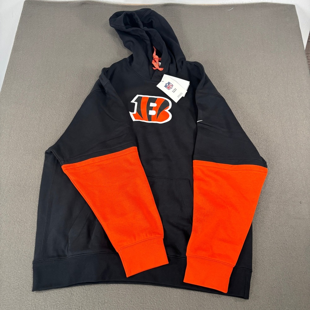 Nike Cincinnati Bengals NFL On Field Hoodie Mens XL Black Orange 02F2-51K-9A-87G